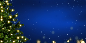 Symbolgrafik: Weihnachtsbaum mit Kugeln und Kerzen vor dunkelblauem Hintergrund