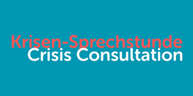 Schriftzug: Krisen-Sprechstunde | Crisis Consultation